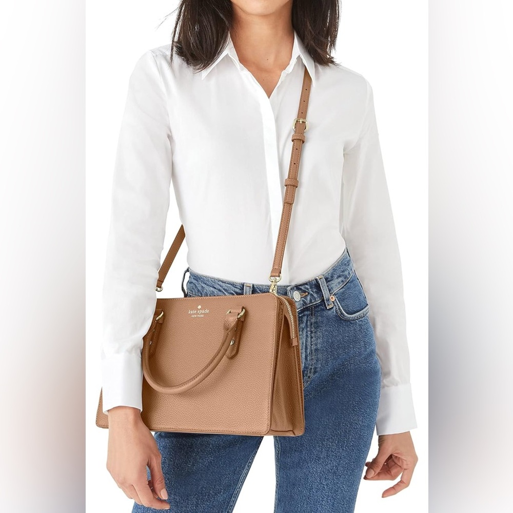 NEW Kate Spade Lise Mulberry Street Leather Crossbody Bag in Light Fawn (Beige) - Picture 6 of 7
